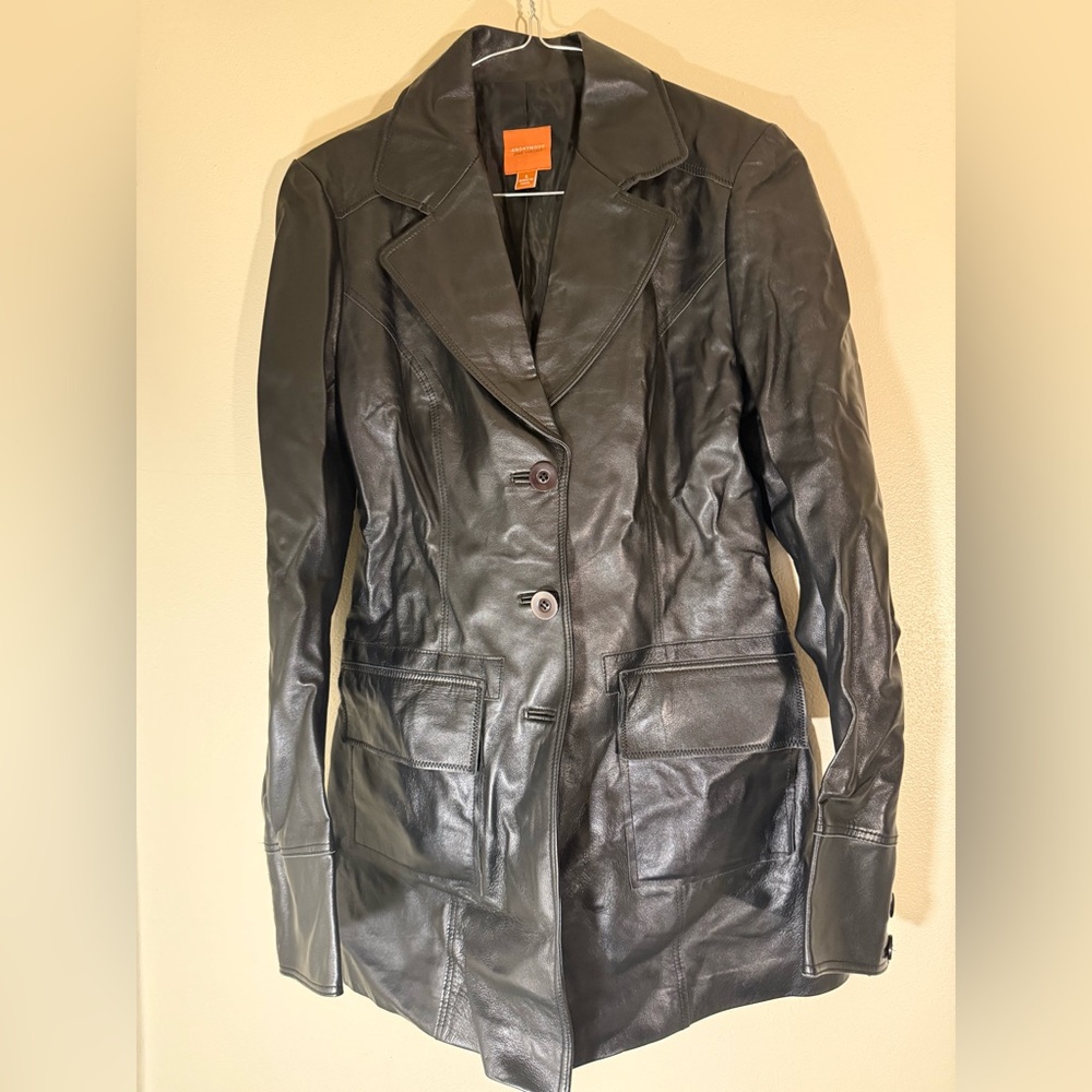 Anonymous Black Leather Women's Jacket Small